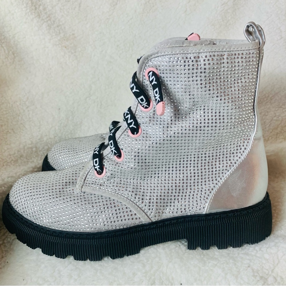 DKNY Rhinestone Combat Boots - Picture 7 of 10